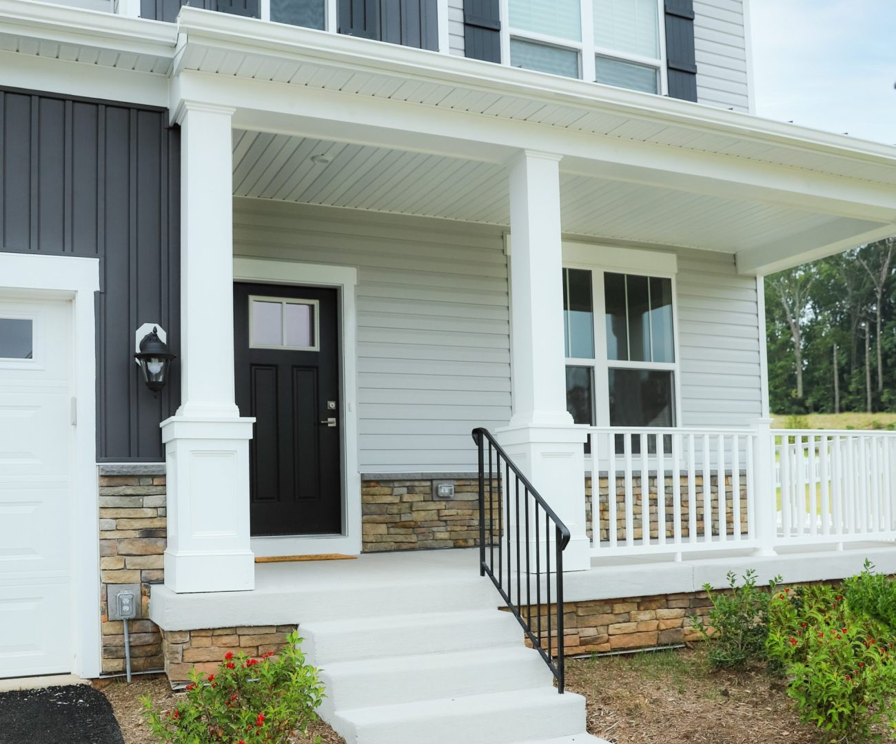 white and grey siding