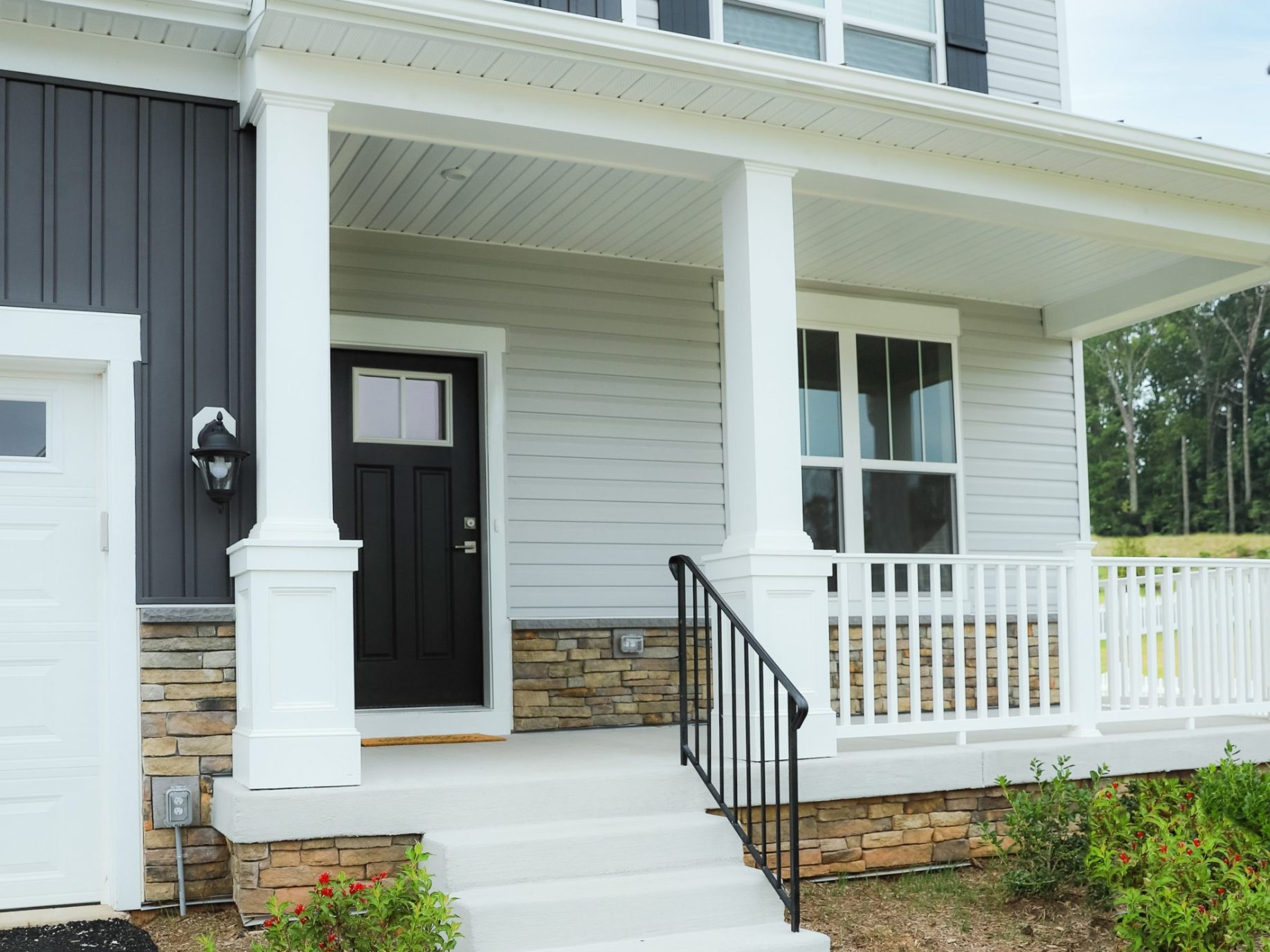 white and grey siding